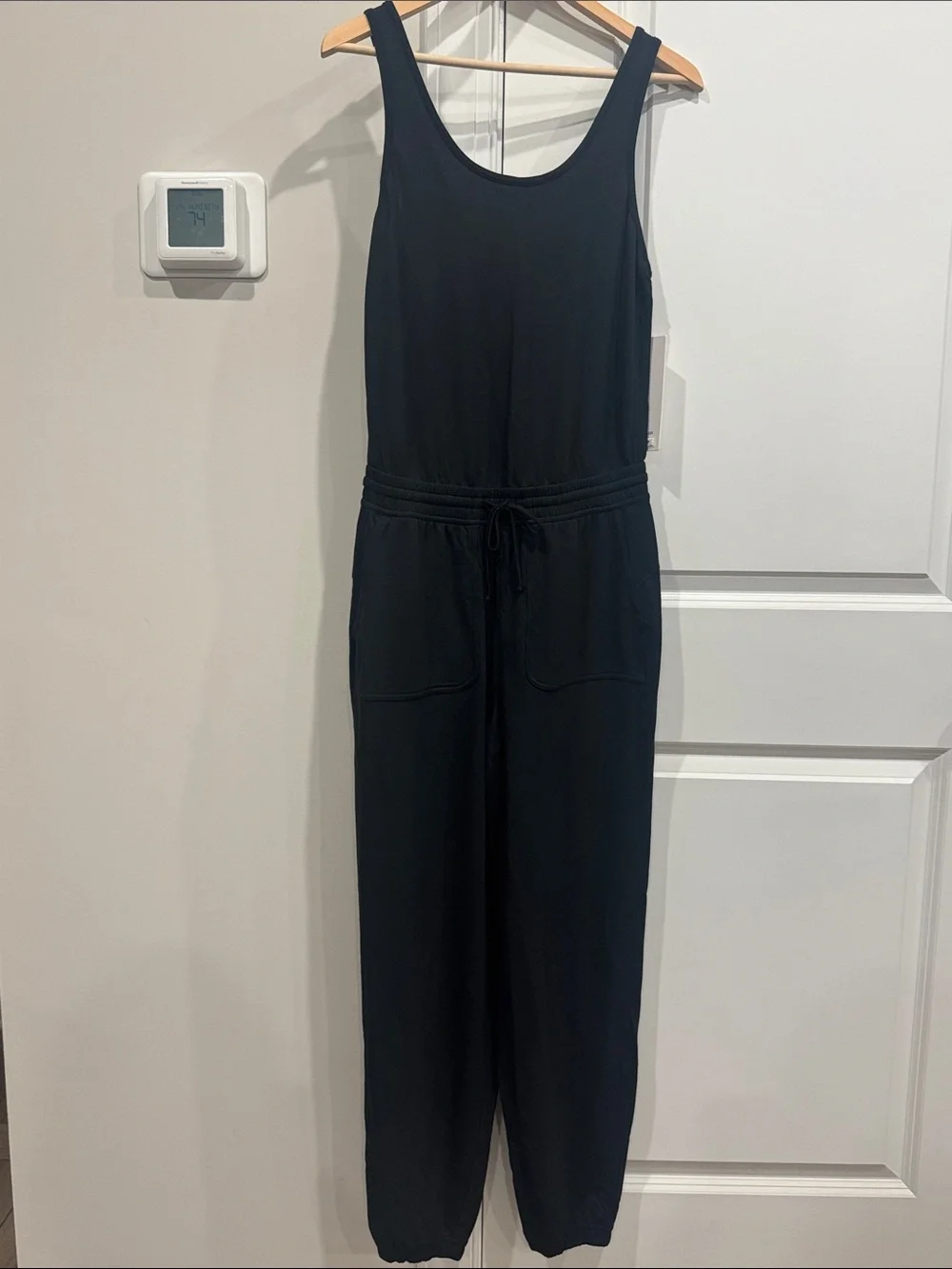 lululemon athletica Black BeCalm Sleeveless Cinch-Waist Jumpsuit Size S